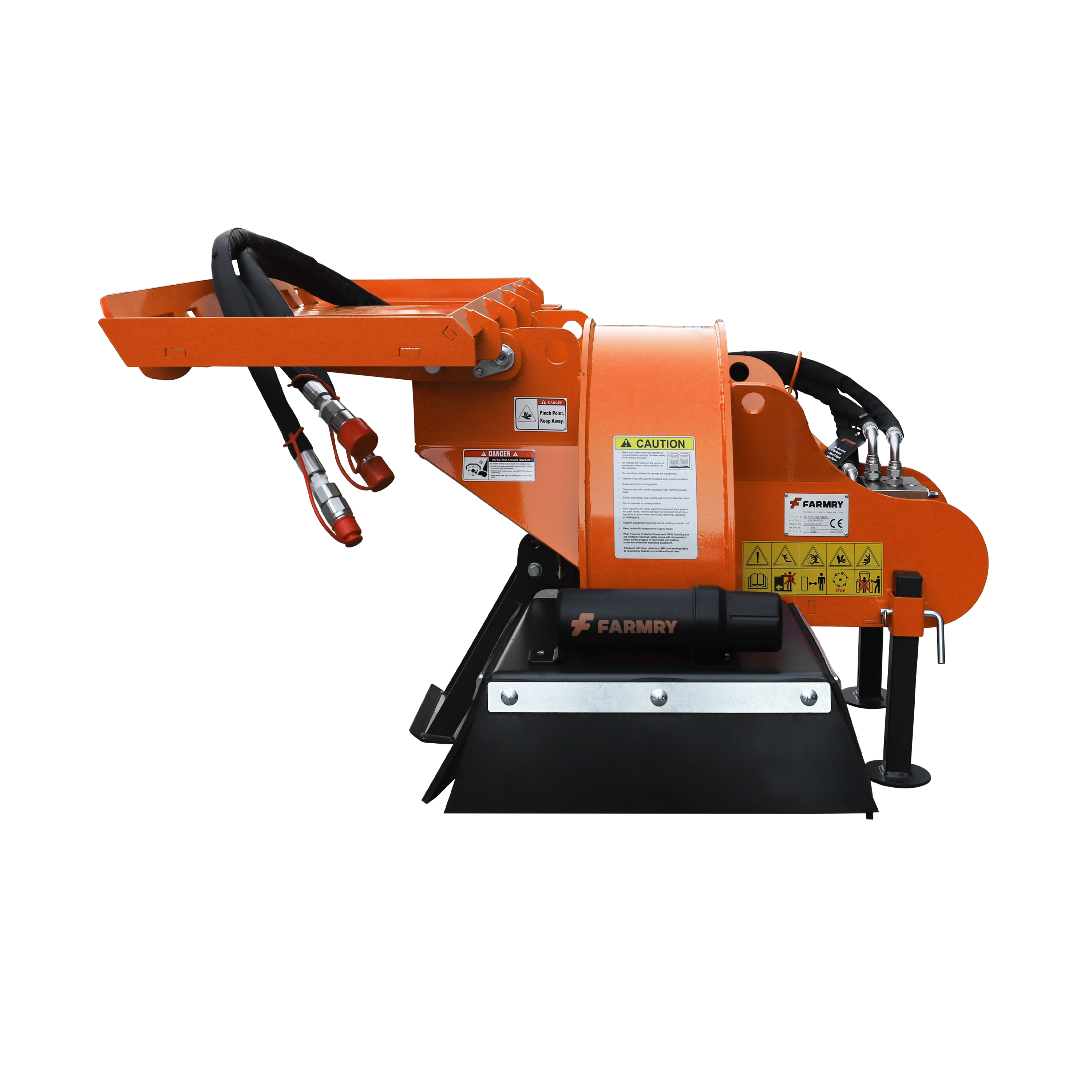 24 in Skid Steer Loader Stump Grinder with Flexible Coupling and 3 Time Indexing Carbide Teeth, 18 to 23GPM, SSG24PRO(Orange)