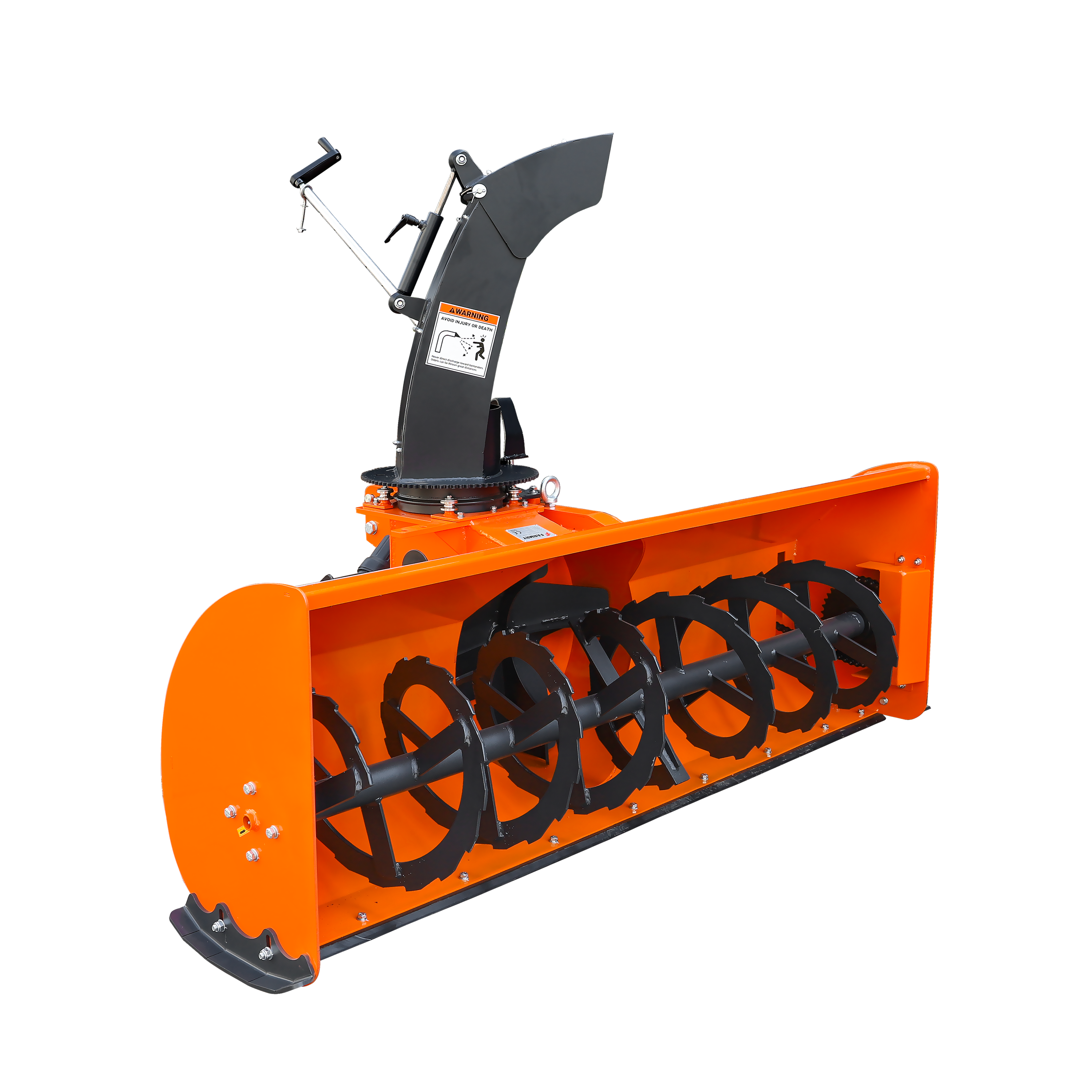 84" 3-Point Hitch Snow Blower for 30-100HP Tractor, CAT 1 & 2, 24" Impeller Diameter, Manual 360° Snow Chute, Snow Shovel for JAM Clearance and PTO Shaft with Clutch Included, TSB84