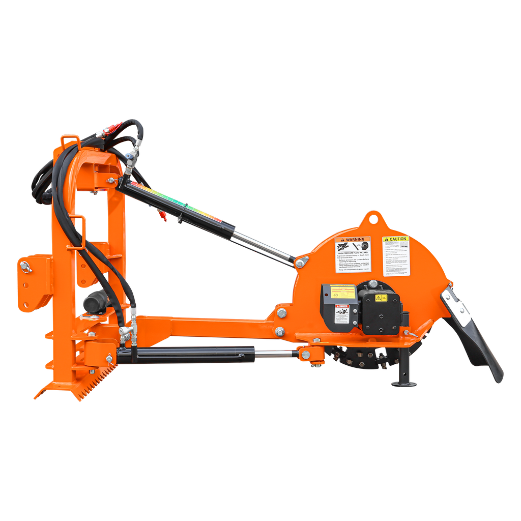 24 in Hydraulic Stump Grinder with 56pcs Carbide Teeth for Tractor From 25hp To 60hp, Premium Driveline with Included, HSG24
