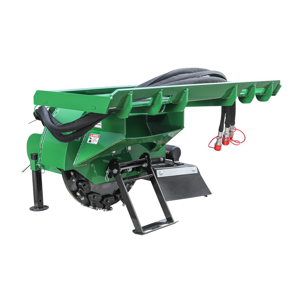 24 in Skid Steer Loader Stump Grinder with Flexible Coupling and 3 Time Indexing Carbide Teeth, 18 to 23GPM, SSG24PRO(Green)