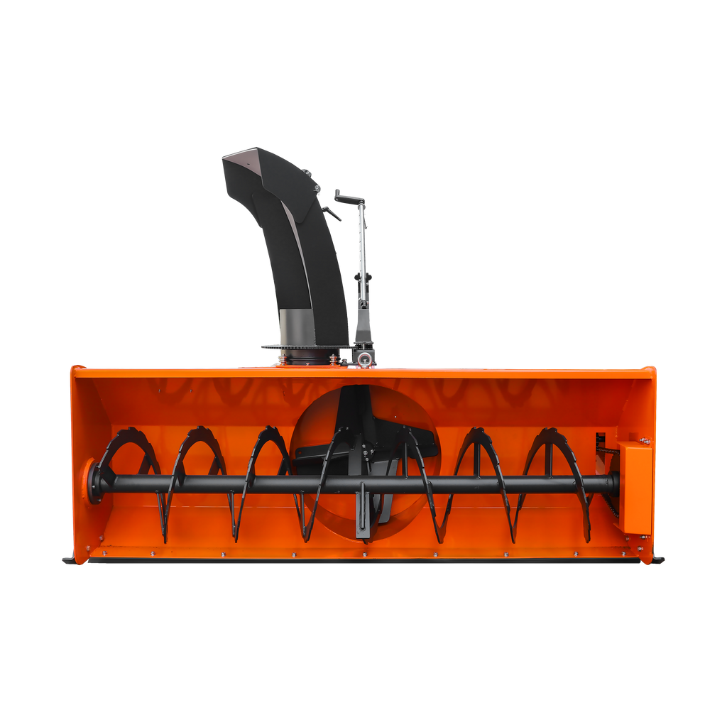 84" 3-Point Hitch Snow Blower for 30-100HP Tractor, CAT 1 & 2, 24" Impeller Diameter, Manual 360° Snow Chute, Snow Shovel for JAM Clearance and PTO Shaft with Clutch Included, TSB84