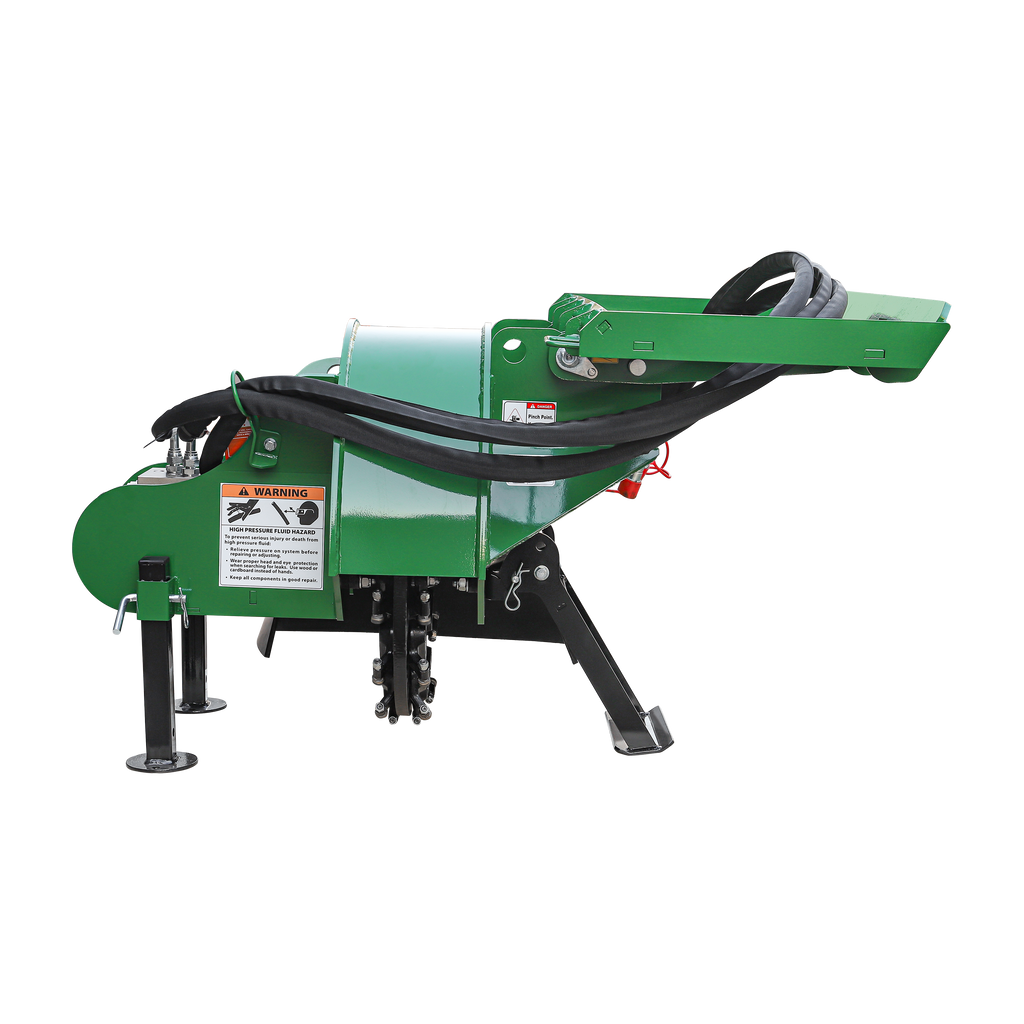 24 in Skid Steer Loader Stump Grinder with Flexible Coupling and 3 Time Indexing Carbide Teeth, 18 to 23GPM, SSG24PRO(Green)