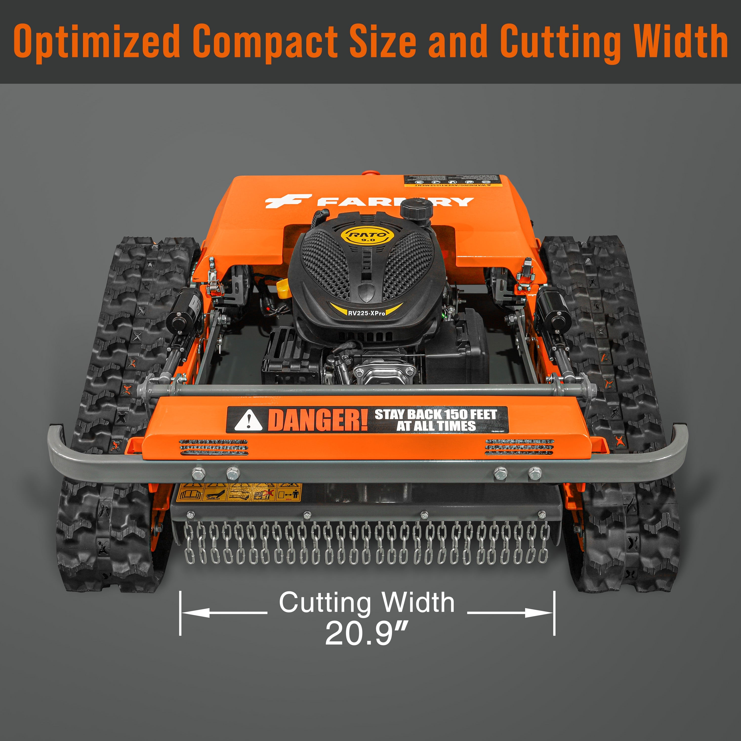 Farmry RM20 Remote-Controlled Track Mower – 20.9" Cut, 6.1HP Gas Engine