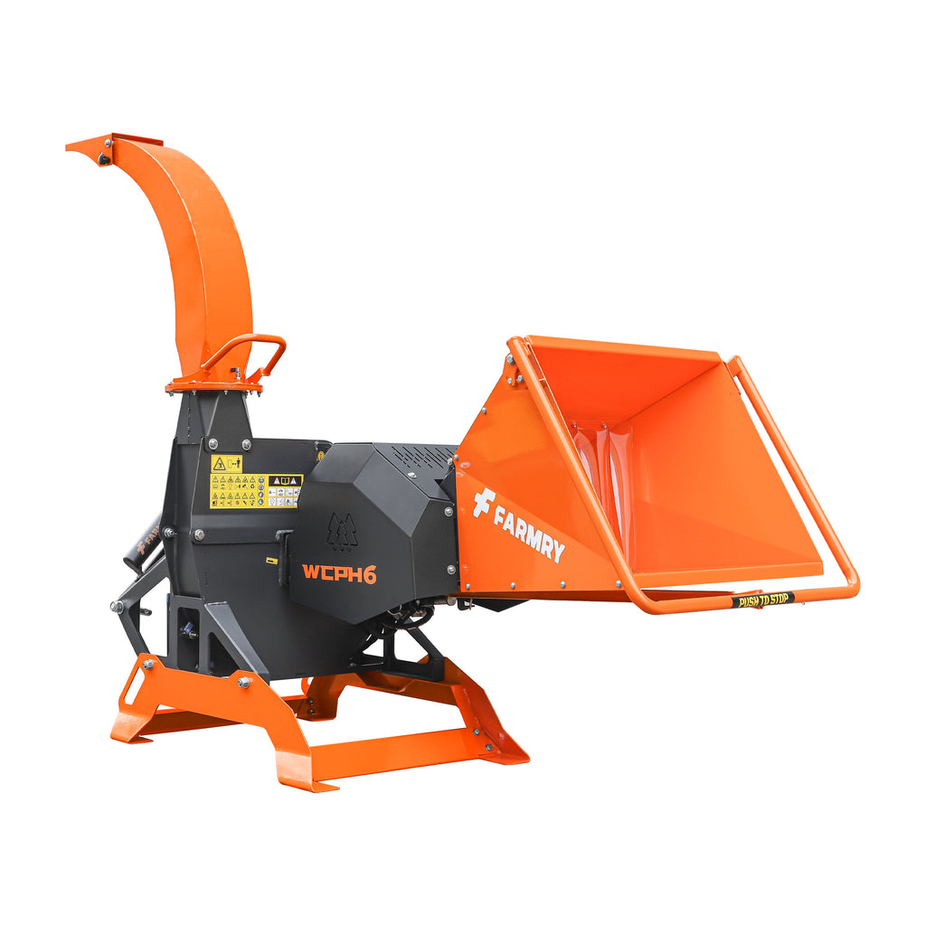 6" Hydraulic 3-Point PTO Wood Chipper for Cat 1 & 2 Tractors Up to 75 HP – PTO Shaft Included | WCPH6