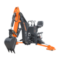 7' Tractor  Backhoe with Curved Boom, 12" Bucket, Mechanical Grapple Thumb, Self-Contained Gear Pump&Hydraulic Reservoir included, for 25-45 HP, Cat 1&2 Hookup, BH700e