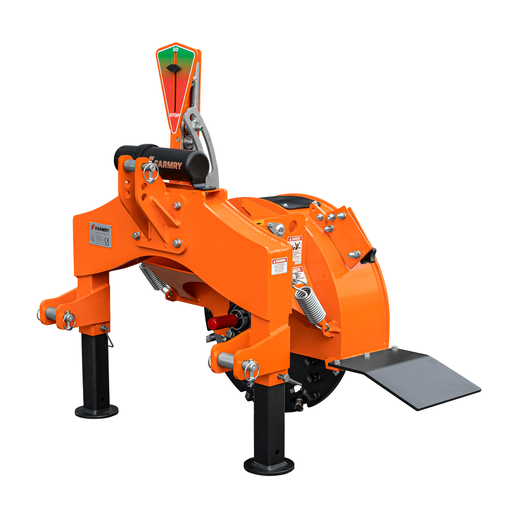3-Point PTO Stump Grinder PRO, Two Torsion Springs, Speed Indicator, 34 Carbide Teeth, for 15-45HP Tractors, PTO Shaft Included with Slip Clutch. SG24Pro