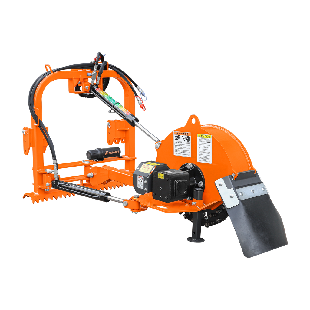 24 in Hydraulic Stump Grinder with 56pcs Carbide Teeth for Tractor From 25hp To 60hp, Premium Driveline with Included, HSG24