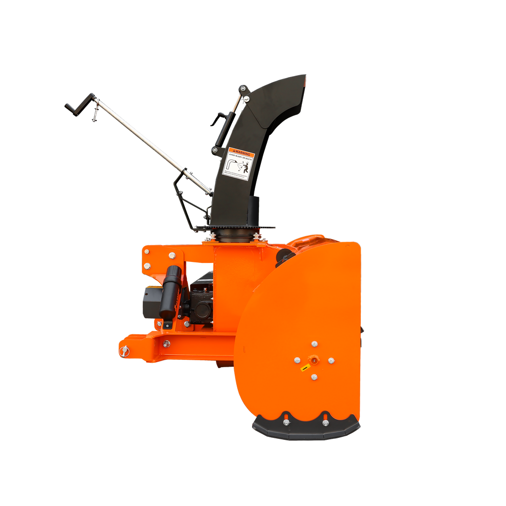 84" 3-Point Hitch Snow Blower for 30-100HP Tractor, CAT 1 & 2, 24" Impeller Diameter, Manual 360° Snow Chute, Snow Shovel for JAM Clearance and PTO Shaft with Clutch Included, TSB84