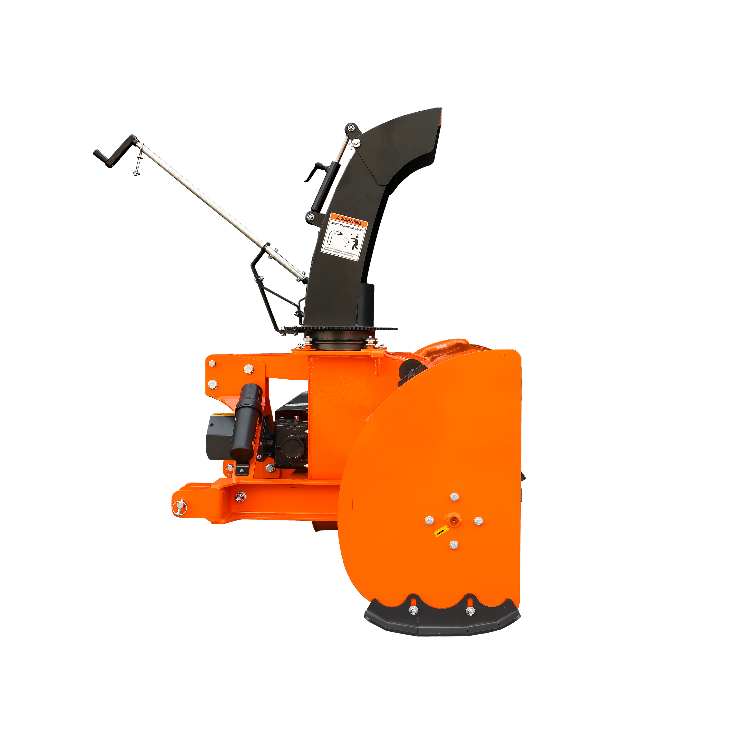 84" 3-Point Hitch Snow Blower for 30-100HP Tractor, CAT 1 & 2, 24" Impeller Diameter, Manual 360° Snow Chute, Snow Shovel for JAM Clearance and PTO Shaft with Clutch Included, TSB84