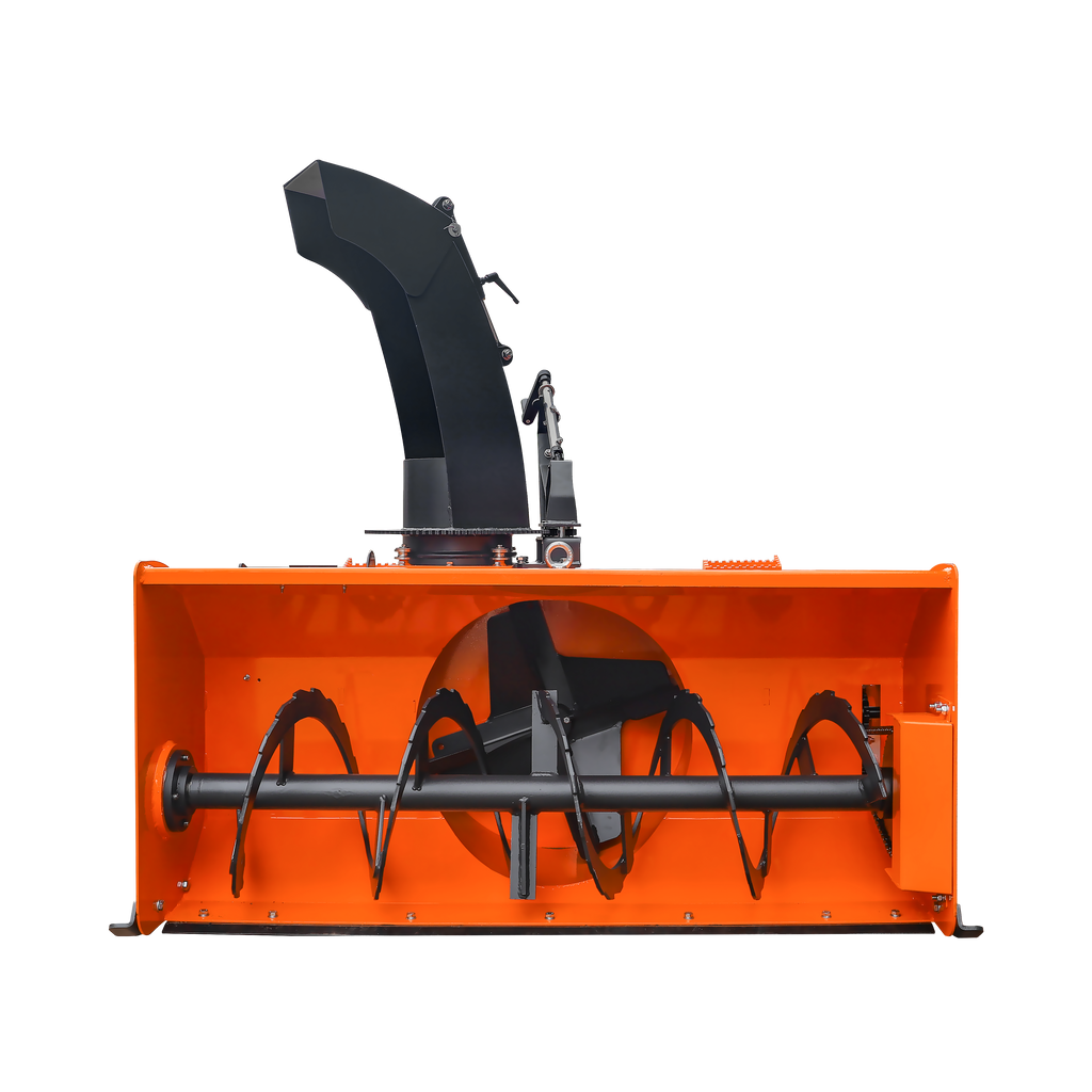 60" Skid Steer Snow Blower, 30-75 HP, REQ. Hydraulic Flow 16-21 GPM, 22" Diameter Impeller, Manual 360° Snow Chute, Snow Shovel for JAM Clearance Included, SSB60