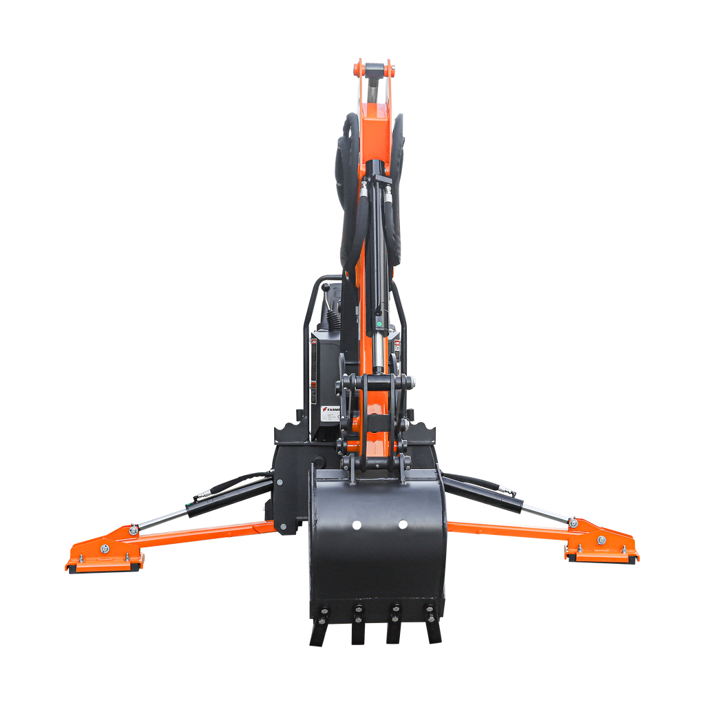 8'2" Tractor  Backhoe with Curved Boom, 15" Bucket, Hydraulic Grapple Thumb, Self-Contained Gear Pump&Hydraulic Reservoir included, for 30-65 HP, Cat 1&2 Hookup, BH820
