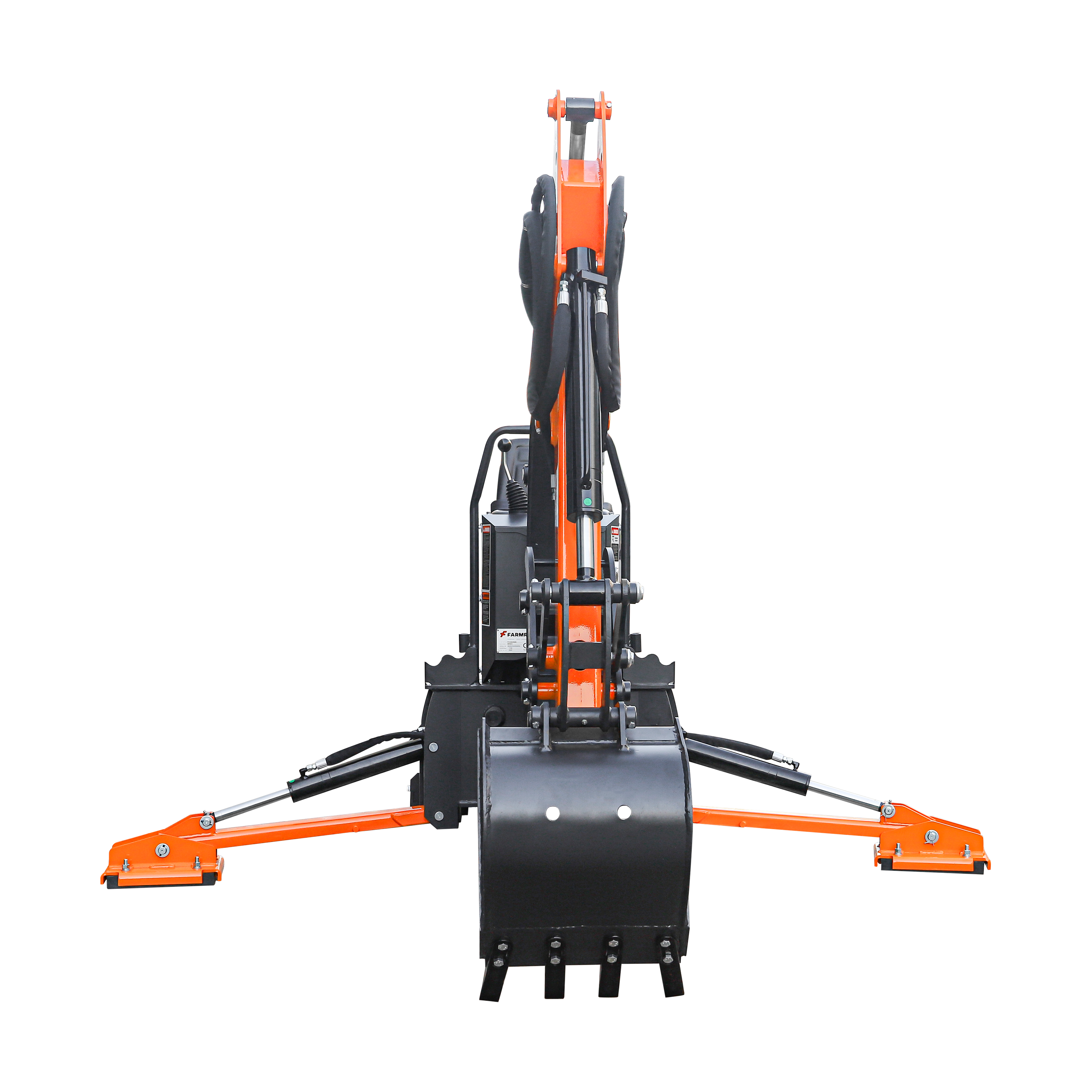 8'2" Tractor  Backhoe with Curved Boom, 15" Bucket, Hydraulic Grapple Thumb, Self-Contained Gear Pump&Hydraulic Reservoir included, for 30-65 HP, Cat 1&2 Hookup, BH820