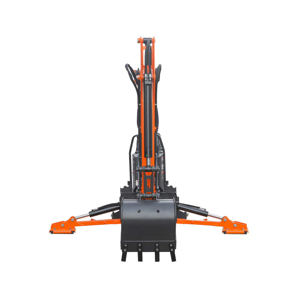 9'2" Tractor  Backhoe with Curved Boom, 18" Bucket, Hydraulic Grapple Thumb, Self-Contained Gear Pump&Hydraulic Reservoir included, for 45-120 HP, Cat 2 Hookup, BH920