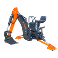 6' Compact Tractor Backhoe with Curved Boom, 12" Bucket, Self-Contained Gear Pump&Hydraulic Reservoir included, for 18-35 HP, Cat 1 Hookup, BH600