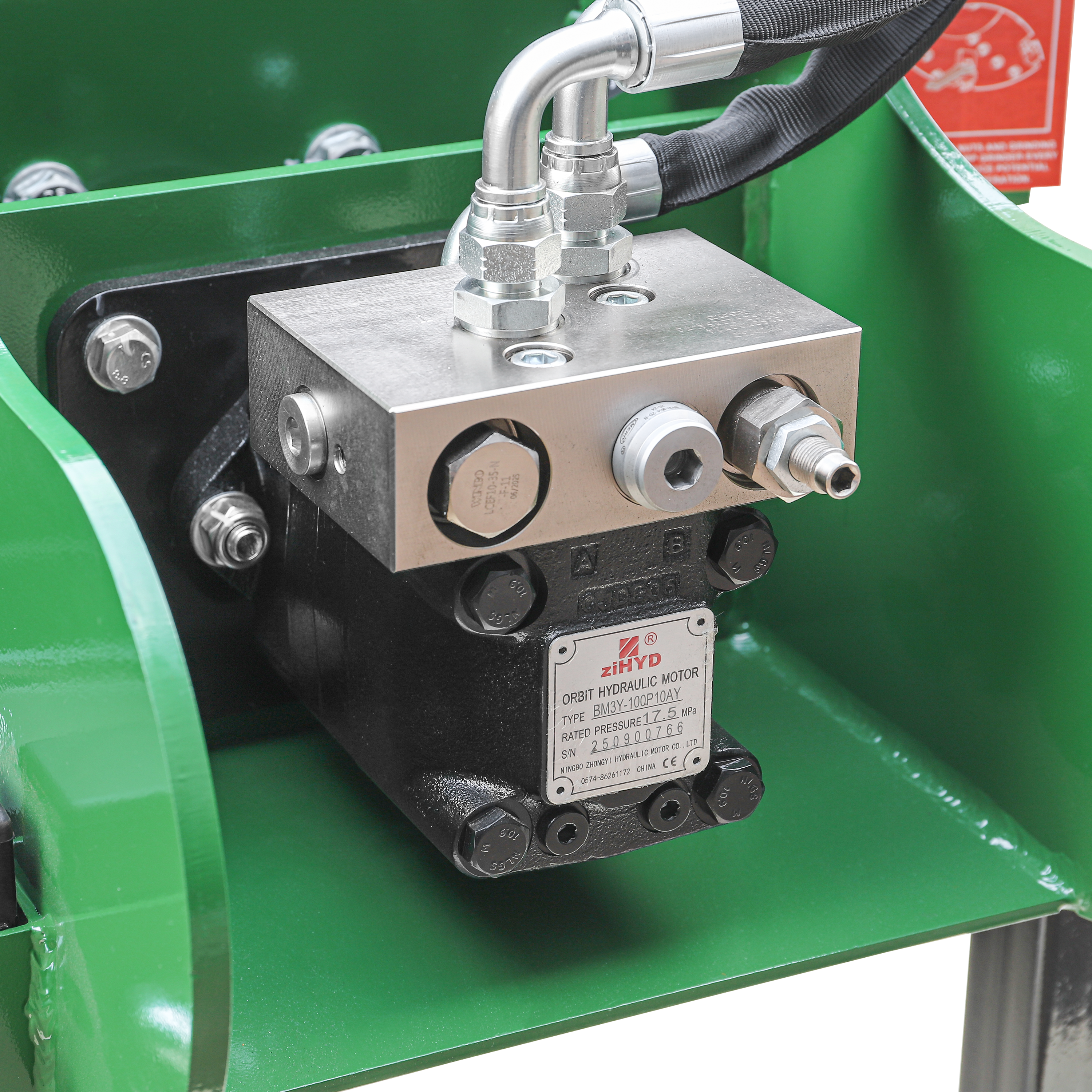24 in Skid Steer Loader Stump Grinder with Flexible Coupling and 3 Time Indexing Carbide Teeth, 18 to 23GPM, SSG24PRO(Green)