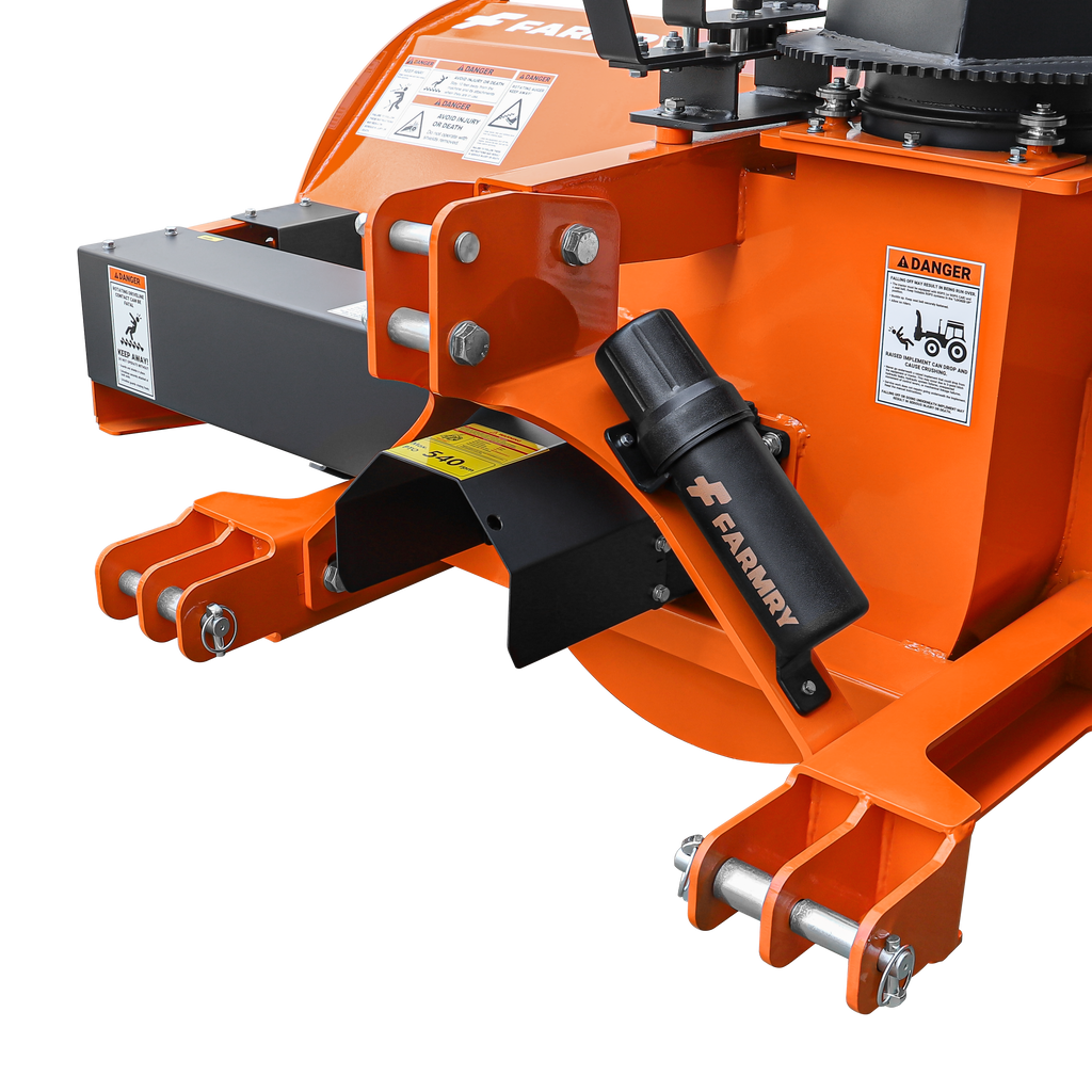 72" 3-Point Hitch Snow Blower for 25-65HP Tractor, CAT 1 & 2, 24" Impeller Diameter, Manual 360° Snow Chute, Snow Shovel for JAM Clearance and PTO Shaft with Clutch Included, TSB72