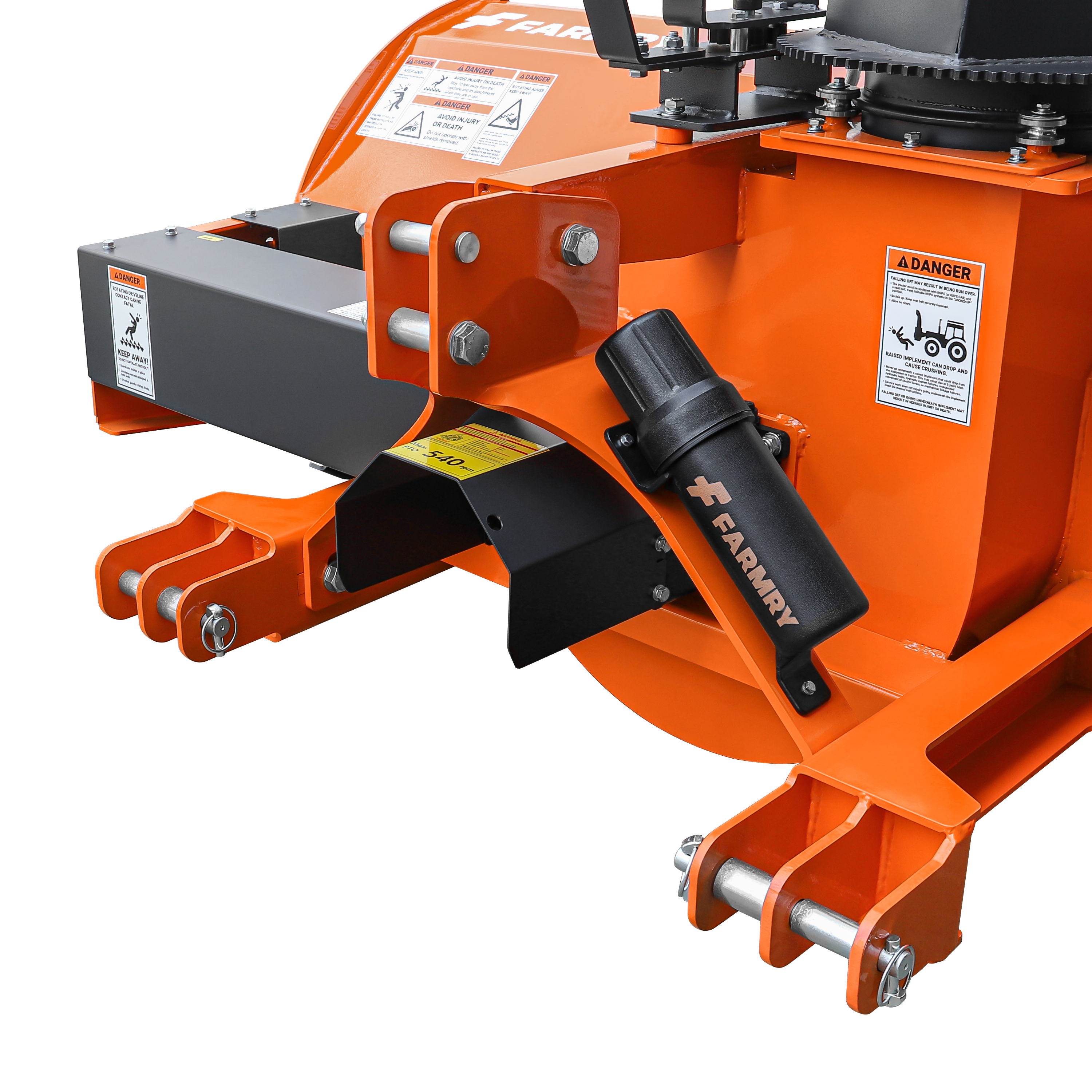 72" 3-Point Hitch Snow Blower for 25-65HP Tractor, CAT 1 & 2, 24" Impeller Diameter, Manual 360° Snow Chute, Snow Shovel for JAM Clearance and PTO Shaft with Clutch Included, TSB72