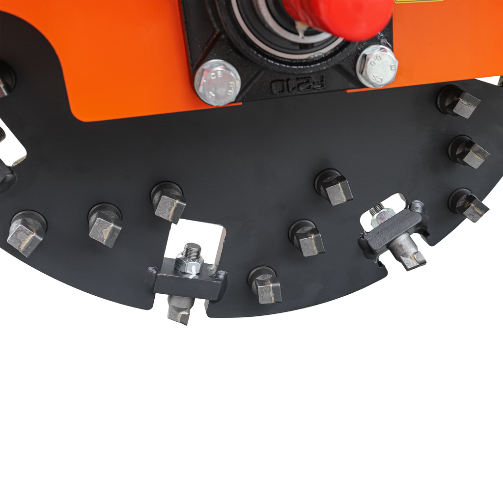 3-Point PTO Stump Grinder PRO, Two Torsion Springs, Speed Indicator, 34 Carbide Teeth, for 15-45HP Tractors, PTO Shaft Included with Slip Clutch. SG24Pro