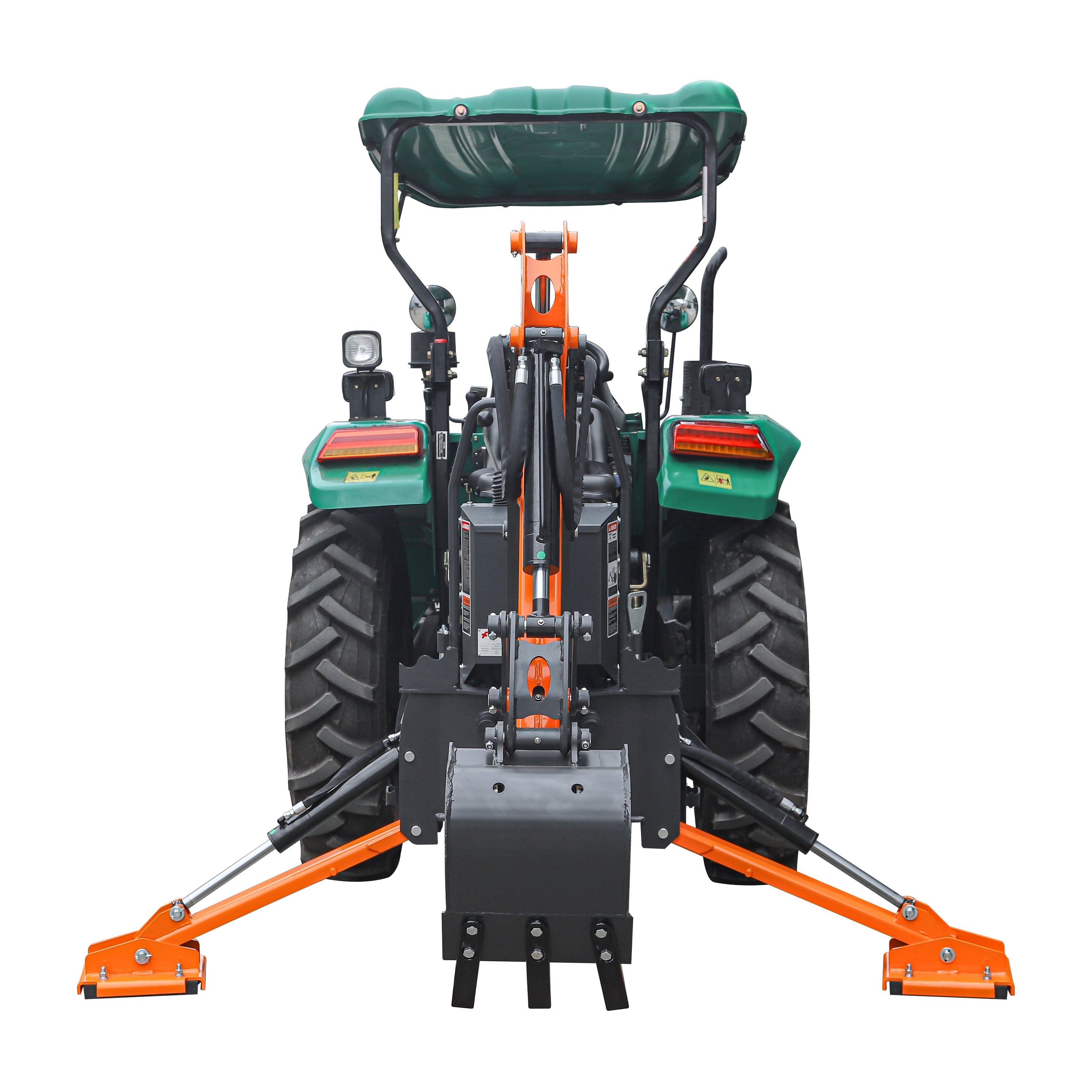 BH600PRO Series 6 FT Backhoe With CurvedBoom For 18-35HP CAT I Tractor, Taiwan Six In OneHydraulic Control Valve & Self-Contained One-Piece GearPump&Hydraulic Reservoir & 12"Compact Bucket Included