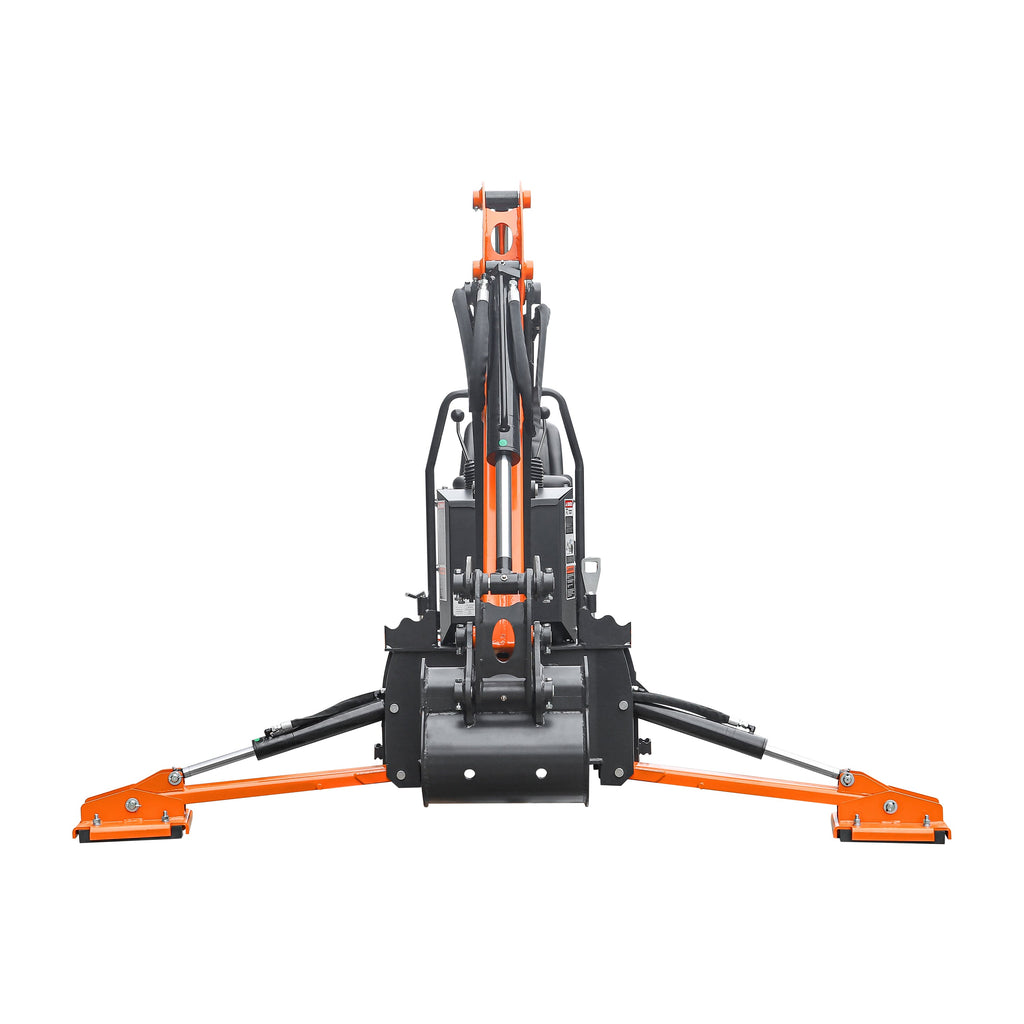 BH600PRO Series 6 FT Backhoe With CurvedBoom For 18-35HP CAT I Tractor, Taiwan Six In OneHydraulic Control Valve & Self-Contained One-Piece GearPump&Hydraulic Reservoir & 12"Compact Bucket Included