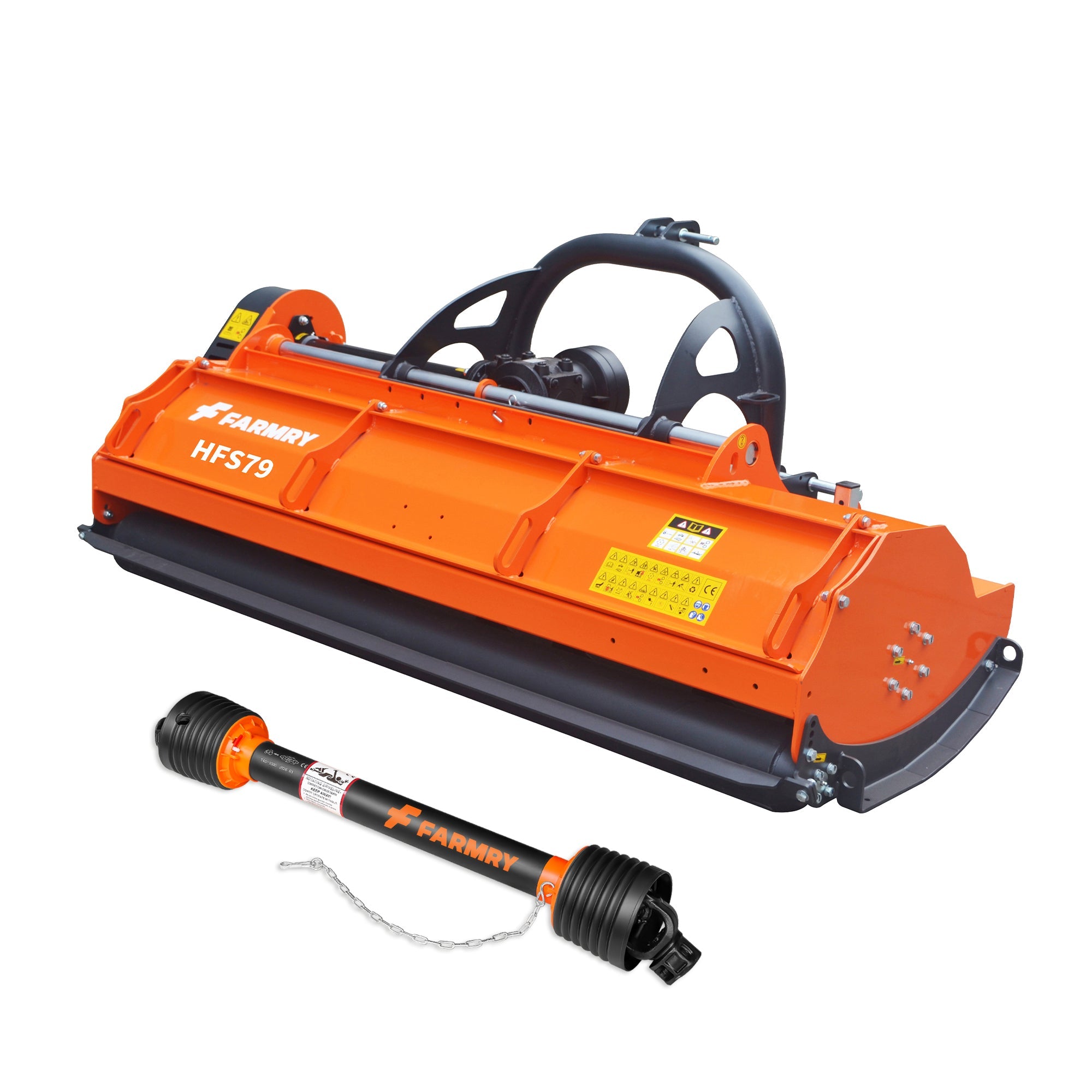 3 Point 79" Flail Mower, PTO Powered 30-85HP Mowing Attachment for Category 1 and 2 Tractors, HFS79