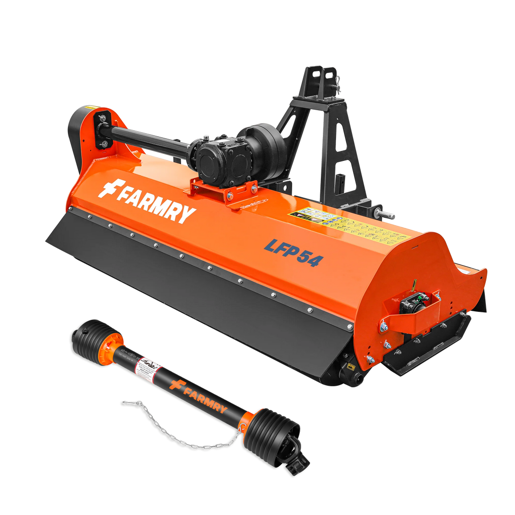 3 Point 54" Flail Mower, PTO Powered 25-45HP Mowing Attachment for Category 1 Tractors, LFP54 Pro Series
