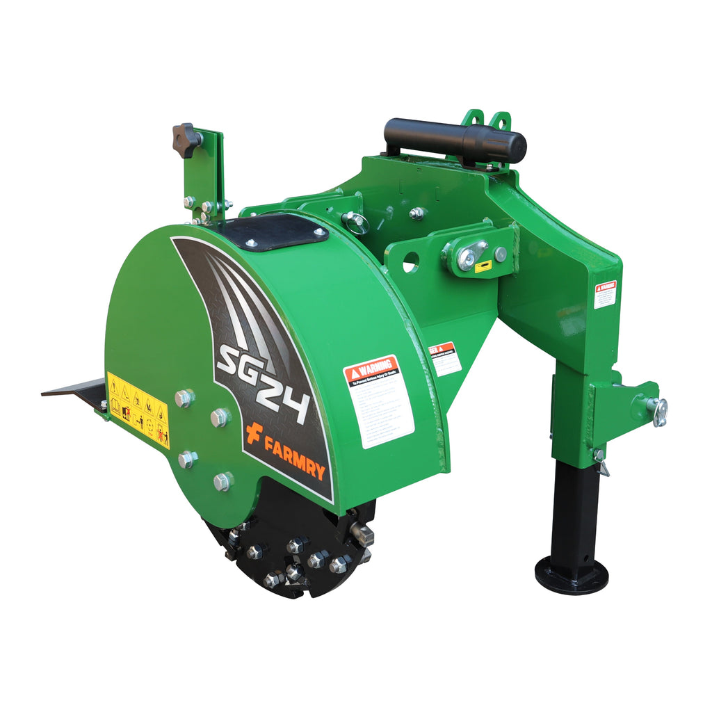 Farmry 3-Point PTO Shaft Stump Grinder, 34 Carbide Teeth, for 15-45 HP Tractors (Slip Clutch & PTO Shaft Included) SG24 Stump Grinder