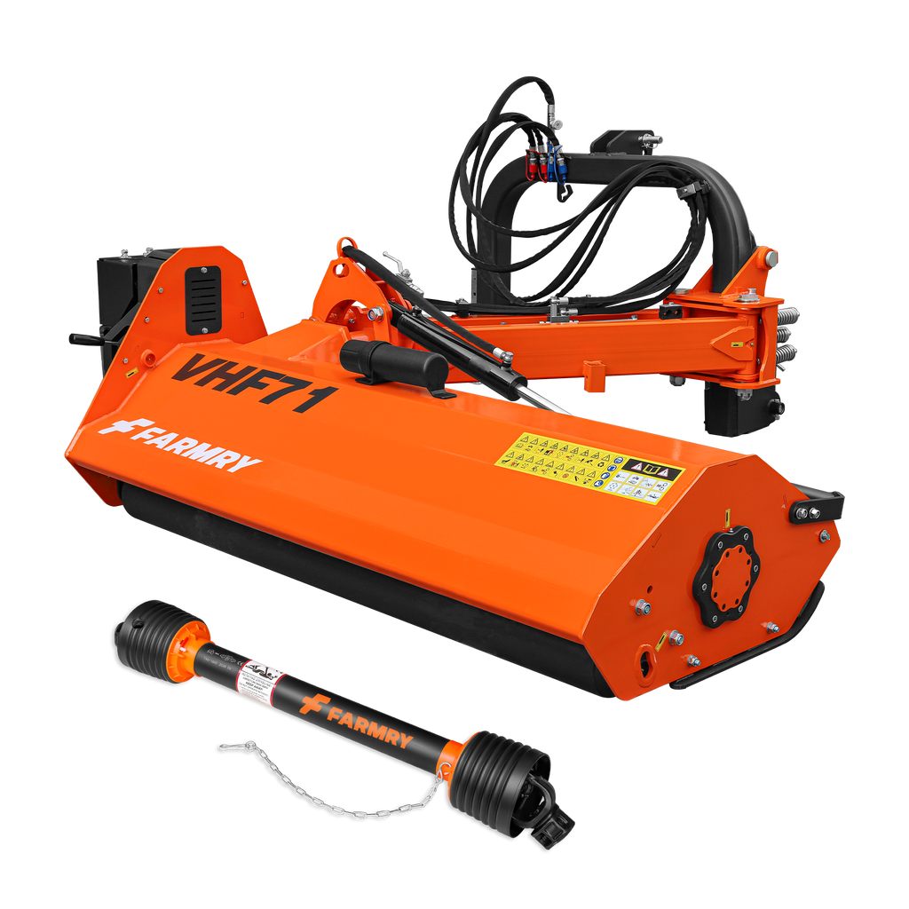 Farmry 71" Heavy Duty Hydraulic Verge 3Point Offset Flail Ditch Bank Mower, 60-100 HP, rear attached VHF71