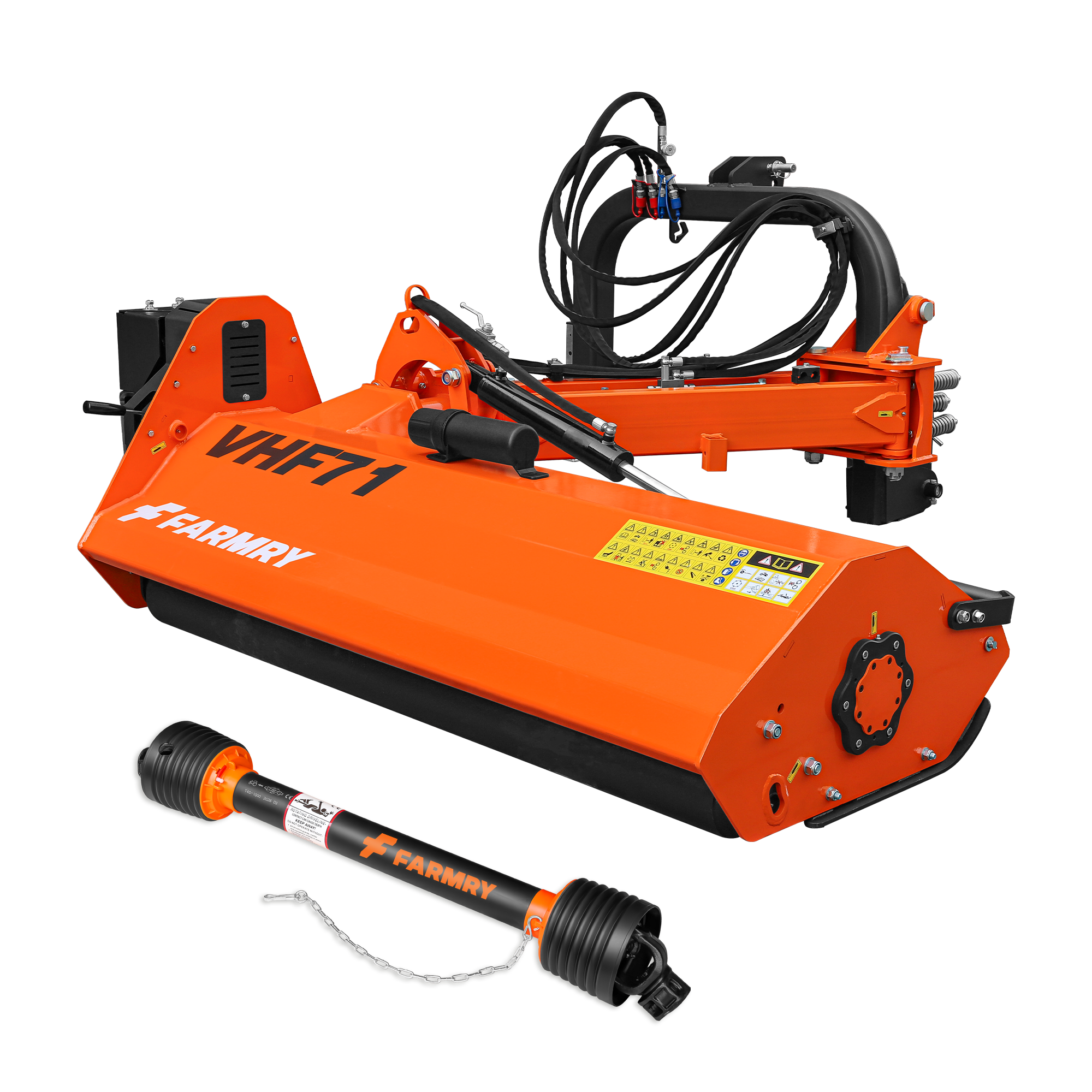 Farmry 71" Heavy Duty Hydraulic Verge 3Point Offset Flail Ditch Bank Mower, 60-100 HP, rear attached VHF71