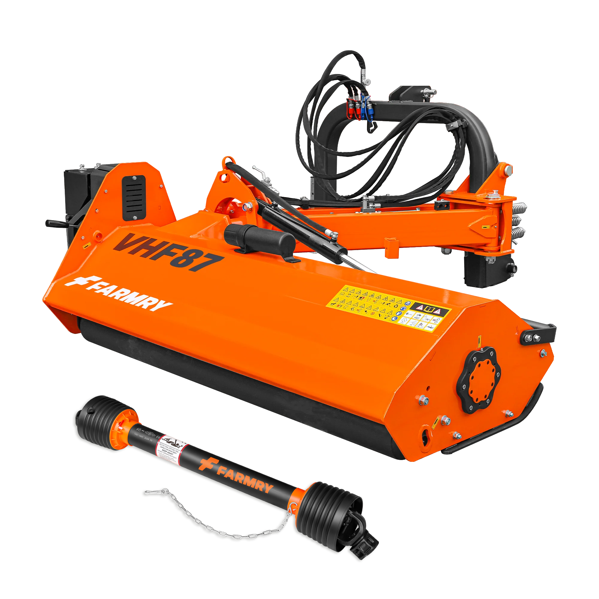 Farmry 87" Heavy Duty Hydraulic Verge 3Point Offset Flail Ditch Bank Mower, 60-100 HP, rear attached VHF87