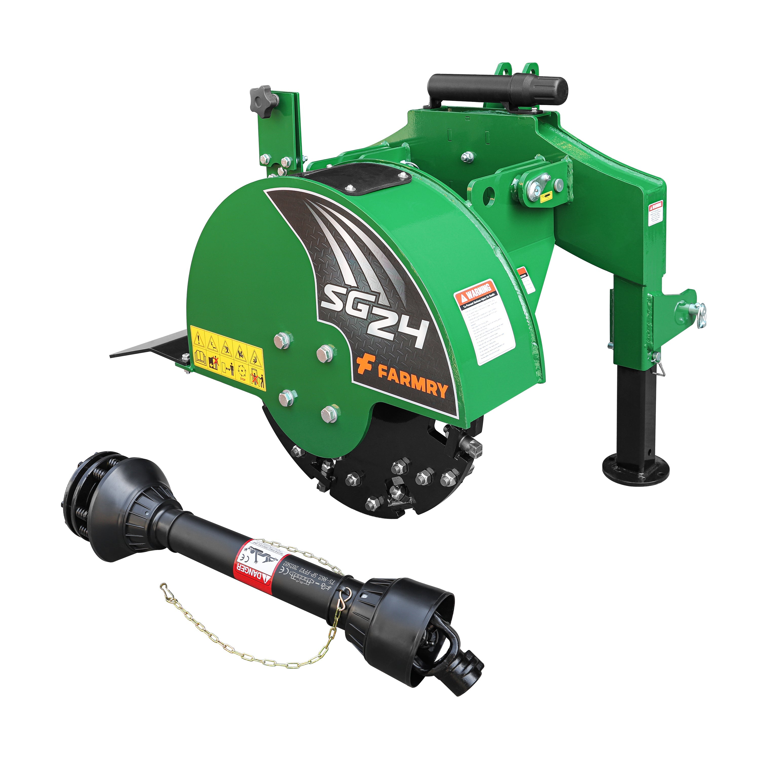 Farmry 3-Point PTO Shaft Stump Grinder, 34 Carbide Teeth, for 15-45 HP Tractors (Slip Clutch & PTO Shaft Included) SG24 Stump Grinder