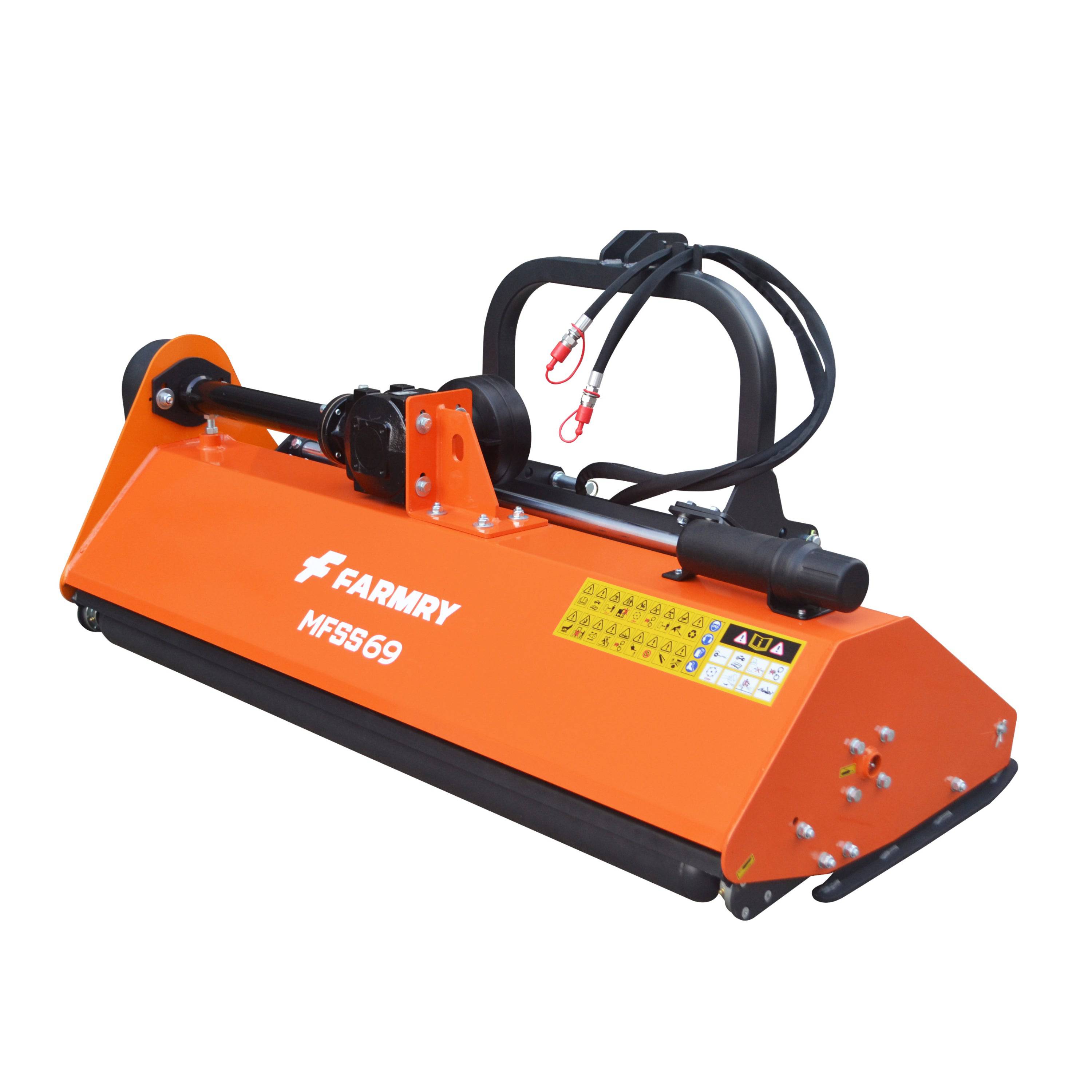 3 Point 69" Flail Mower, PTO Hydraulic Side Shift, 25-65HP Mowing Attachment for Category 1 and 2 Tractors, MFSS69