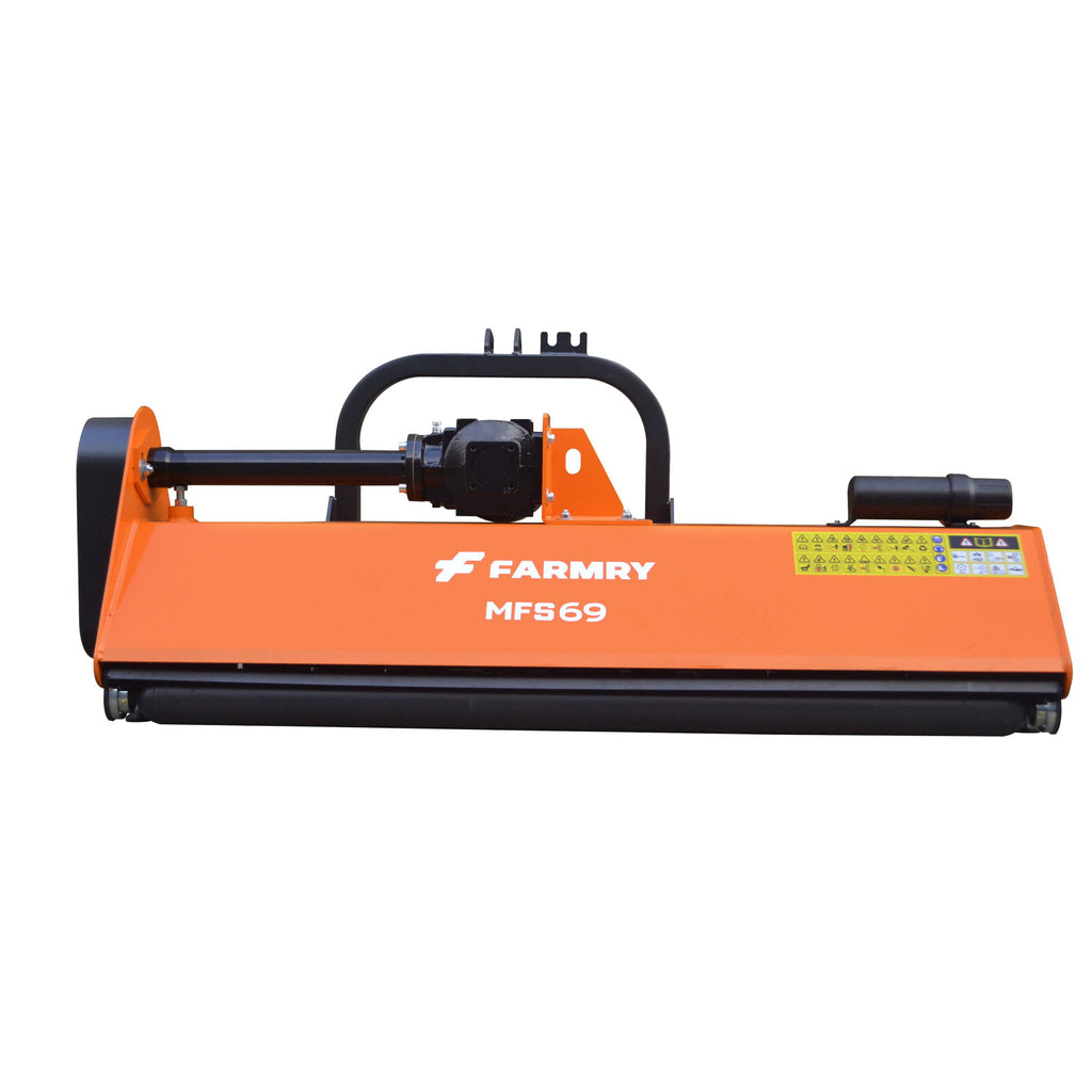 3 Point 69" Flail Mower, PTO Powered 25-65HP Mowing Attachment for Category 1 and 2 Tractors, MFS69