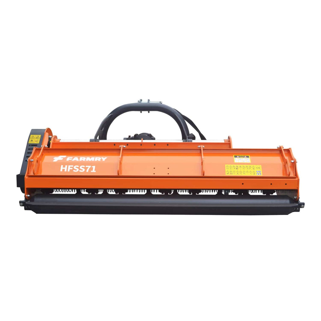 3 Point 71" Flail Mower, PTO Hydraulic Side Shift, 30-85HP Mowing Attachment for Category 1 and 2 Tractors, HFSS71