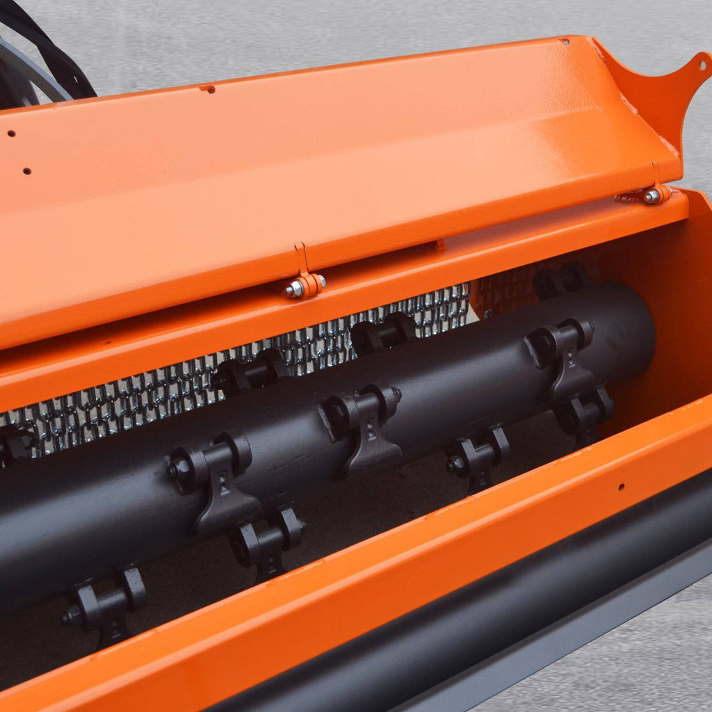 3 Point 87" Flail Mower, PTO Hydraulic Side Shift, 30-85HP Mowing Attachment for Category 1 and 2 Tractors, HFSS87