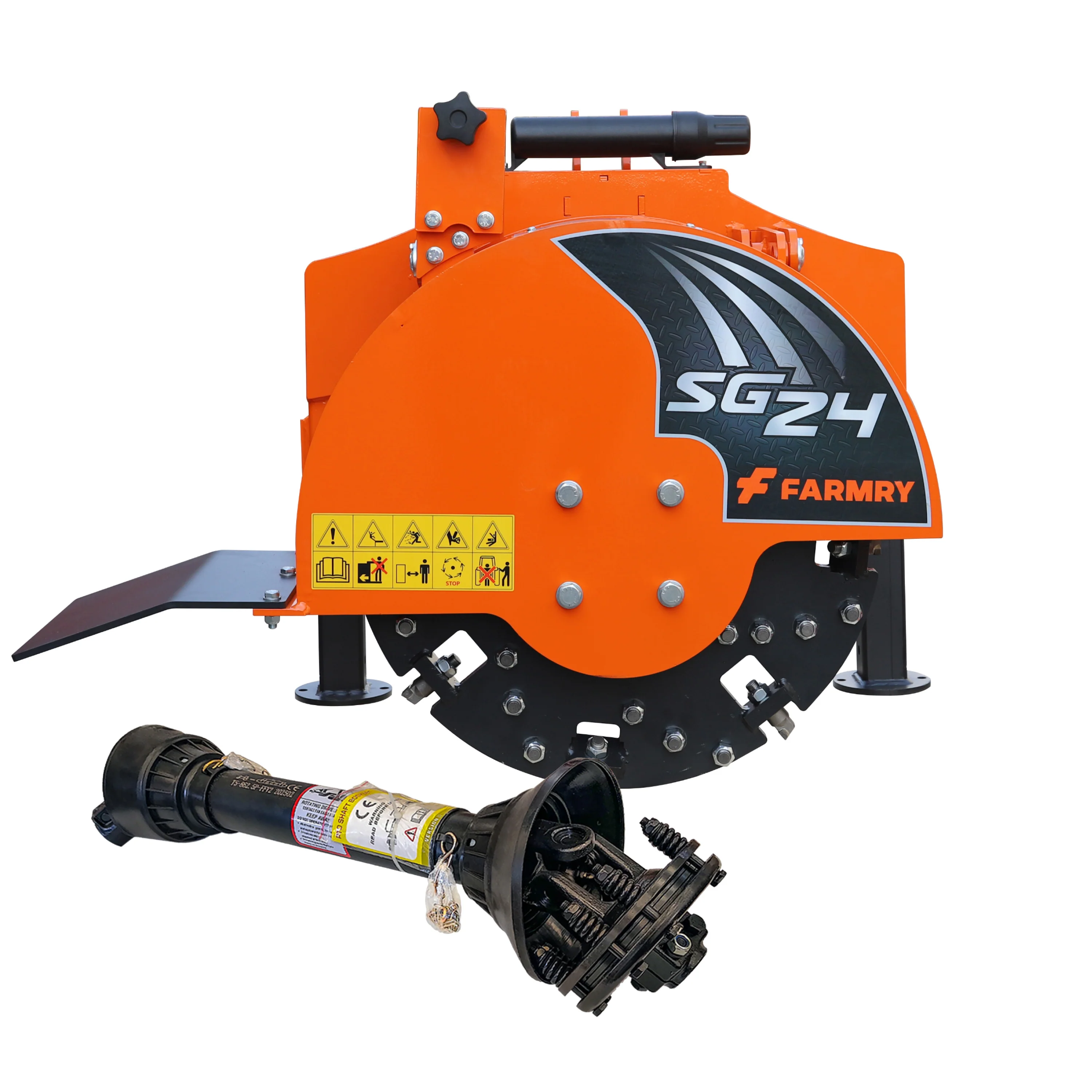 5” PTO Wood Chipper + Stump Grinder Bundle for 15–45HP Tractors | WCAP5 + SG24 Orange Combo